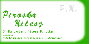 piroska milesz business card